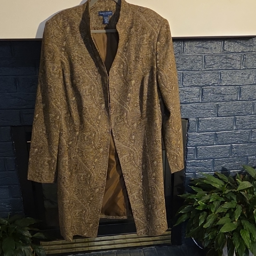 Karen Scott Multicolor Textured Coat